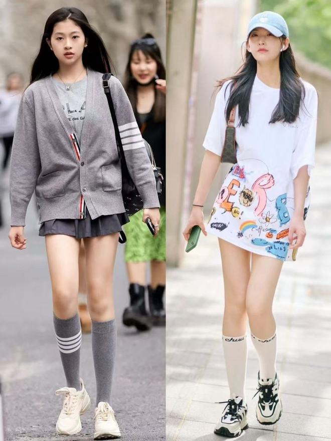 在穿“运动鞋+裙子”优雅又高级五一去了上海才发现：满大街都(图4)